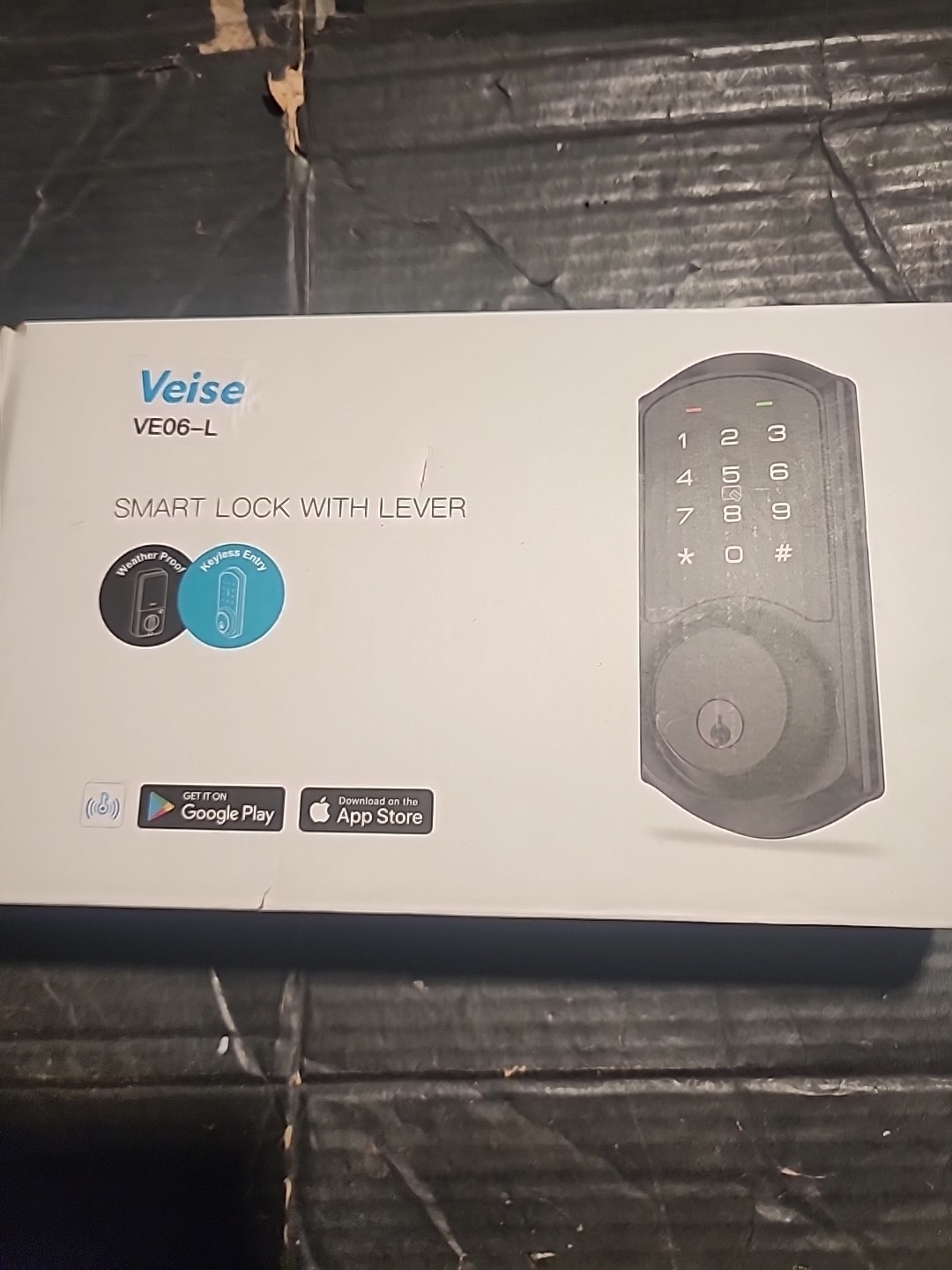 Veise VE06-L Smart Lock with Keypad App Control Matte Black Deadbolt-image