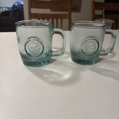 2 Green 100% Authentic Recycled Glass Coffee Cup San Miguel Spain  -Excellent | eBay
