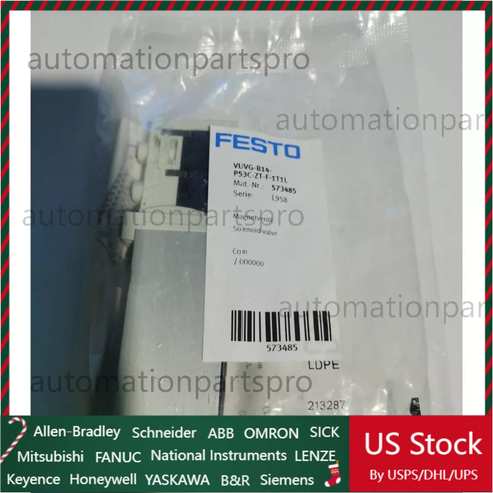 New VUVG-B14-P53C-ZT-F-1T1L Festo 573485 Fast Shipping Solenoid Valve