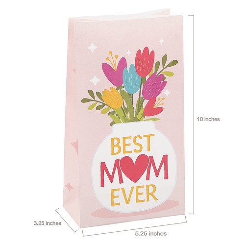 Papiertüten Muttertag Beste Mutter aller Zeiten 5 1/4" x 10" - 12 Stück - Bild 2 von 2