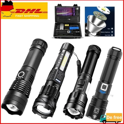MARKENLOS 2000000 Lumen Taschenlampe LED USB 5000 Meter Taktisches Fackel Arbeitslicht DE