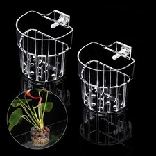 2 Pack Clear Aquarium Plant Holder Top Hanging Fish Tank Plant Holders Fits u...