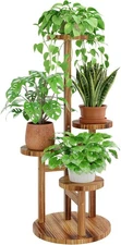 Plant Stand Indoor Plant Shelf 4 Tier Wood Plant Stand for Multiple Plants, Tall