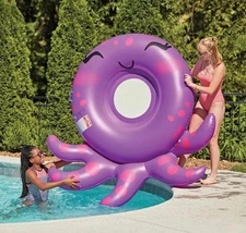 Large Novelty Inflatable Purple Octopus Animal Tube Pool Float 78"