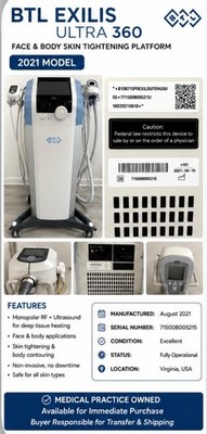 2021 BTL Exilis Ultra 360 Face and Body Skin Tightening RF platform