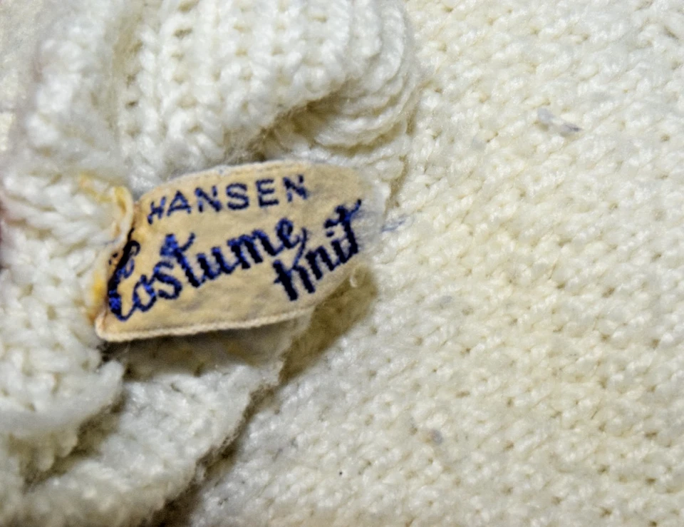 Guantes Vintage Disfraz Hansen Tejido Talla S Años 40 Marfil Texturizado Tejido Pesado Foto 3 de 3