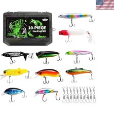 2025 Fishing Lures - Comprehensive Tackle Kit with 10 Hard Baits for Anglers