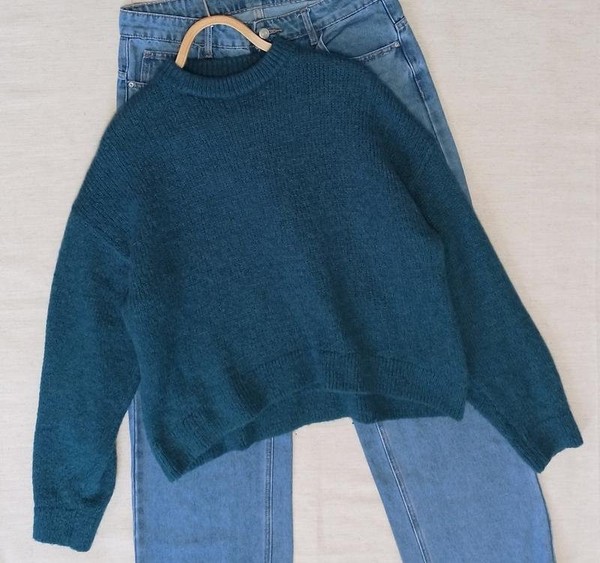 Women & Other Stories Sweater Turquoise Alpaca XL