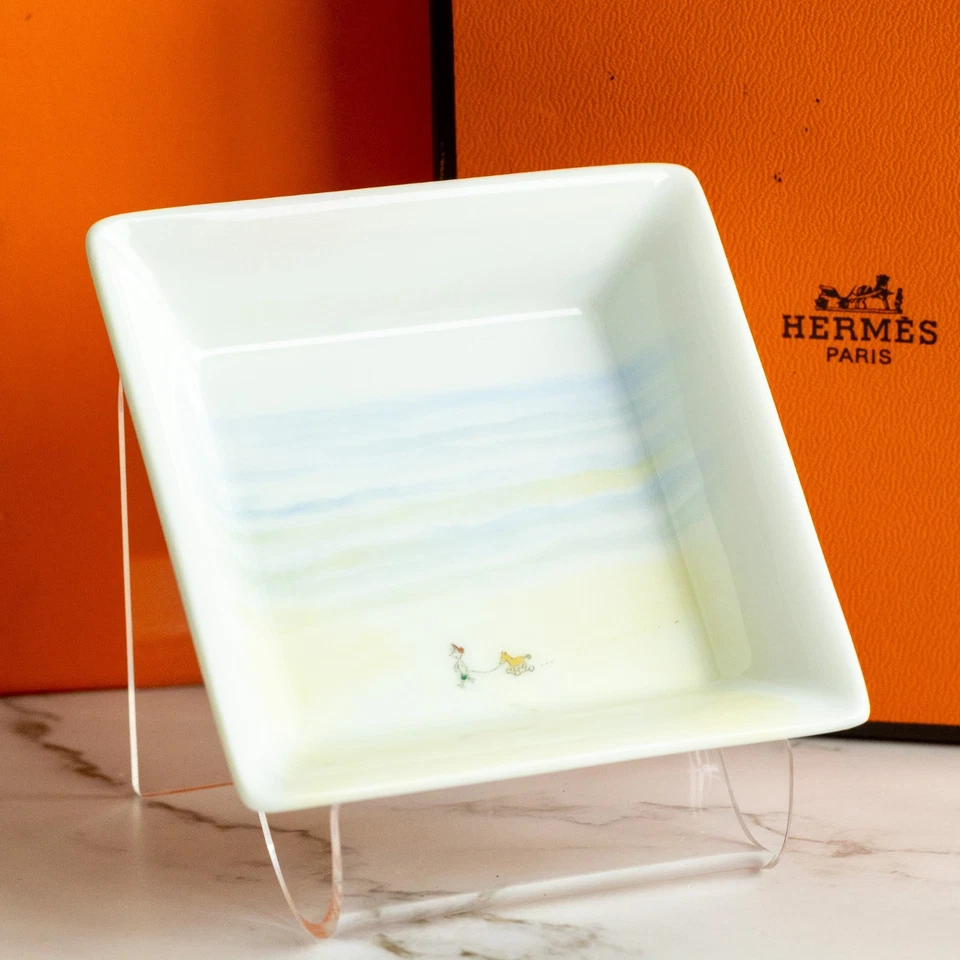 Hermes Porcelain Tray Premiers Pas 8cm Collectible Rare W/Box Plate Ashtray [SS] - Image 4 of 4