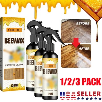 1~3X Bee Wax Furniture Polish Spray Natural Micro-Molecularized Cleaner w/ Tool
