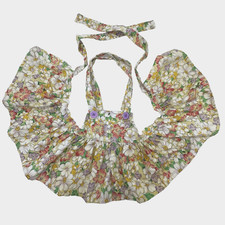 Build a Bear Rare Vintage 90  s Floral Pinafore Flower Teddy Spring Summer Dress