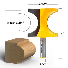 1-3/4" Bead Bullnose Router Bit - 1/2" Shank - Yonico 13121