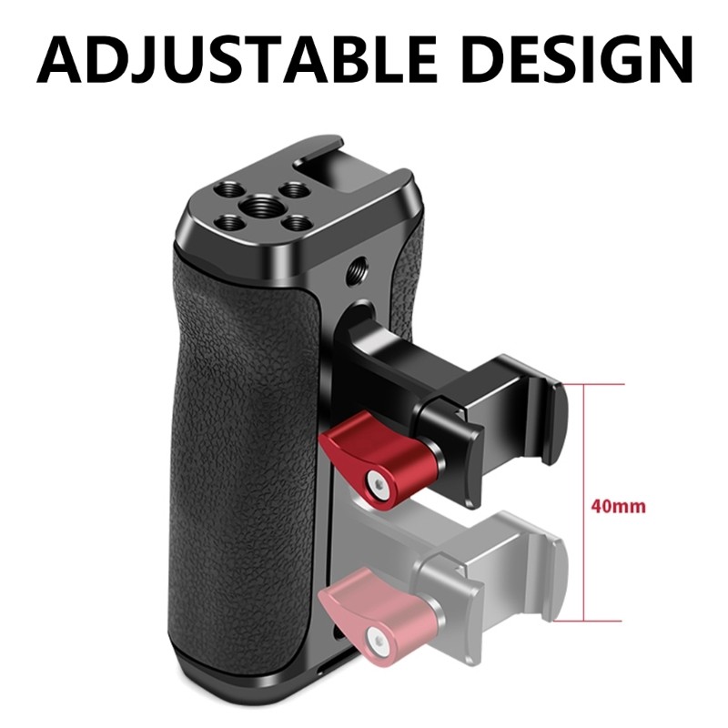 Ergonomic Camera Grip Side Handle Multiple Threaded Interfaces For Accessories