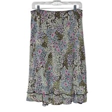 Briggs Womens Layered Y2K Forest Fairy Midi Skirt Size PM Boho Gypsy Festival