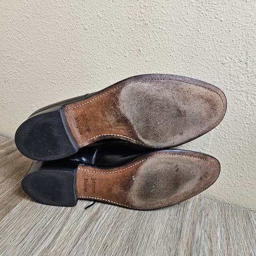 Vintage Johnston & Murphy Aristocraft Cap Toe Oxfords Black Mens US Size 10 D/B - Picture 14 of 21