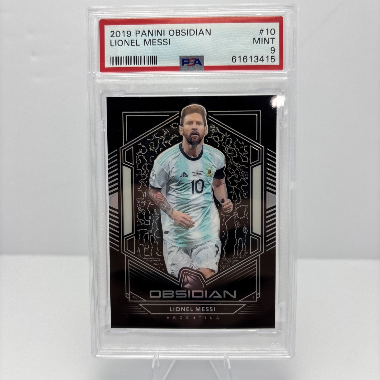 2019 Panini Obsidian Lionel Messi Silver # /165 Argentina Jersey 🇦🇷 PSA 9 