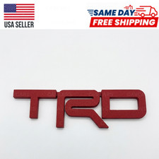 Satin Red Metal Trd Emblem Nameplate For Toyota Yaris Hilux Camry 4runner Tacoma
