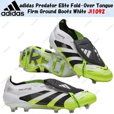 adidas Predator Elite Fold-Over Tongue FG Boots White JI1092 Men's Size