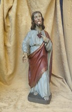 Cuore di Gesù in legno 64 cm del 1900