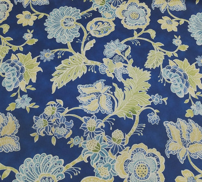 Portara in Cobalt BTY Richloom 100% Cotton Duck 54'' Wide Blue Jacobean Floral
