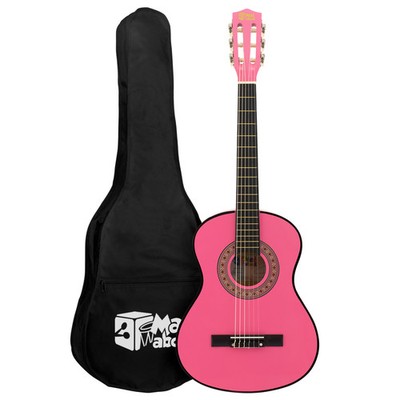 Pink 1/2 Konzertgitarre von Mad About - bunte Gitarre mit Tasche