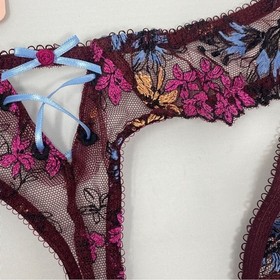 Agent Provocateur Bluebelle Burgundy Multi Thong AP5 Extra Large New
