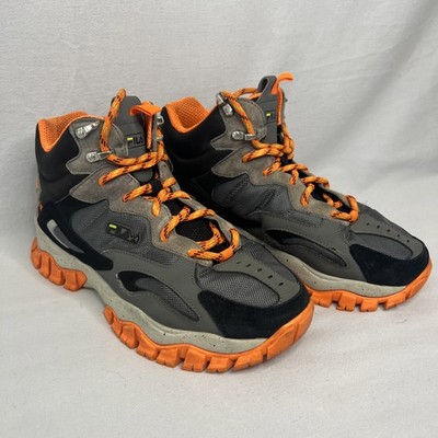 FILA Mens Ray Tracer TR 2 Mid grey and orange utility hiking shoes size 8. (D6)