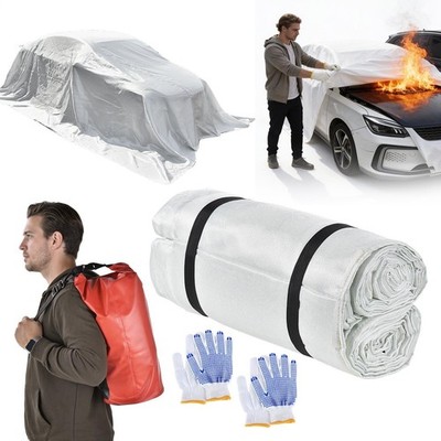 Car Fire Blanket, Emergency Fireproof Blanket for Vehicle, Truck, Motor Vehicle