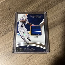 Kenneth Dixon 2016 Panini Immaculate Collegiate Gloves  /29 Rookie NIKE SWOOSH!!