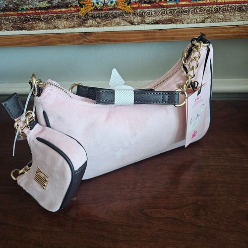 Borsa a tracolla Juicy By Juicy Couture Mini Me in velluto con mini marsupio nuova con etichette FENICOTTERO - Foto 6 di 8