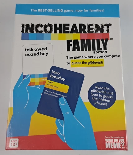 INCOHEARENT Family Edition Game 12+ Guess The Gibberish New Sealed Free Shipping