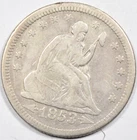 1853/4 SEATED LIBERTY QUARTER ~ 3 OVER 4 AND DOUBLED ARROW OVERDATE VF!