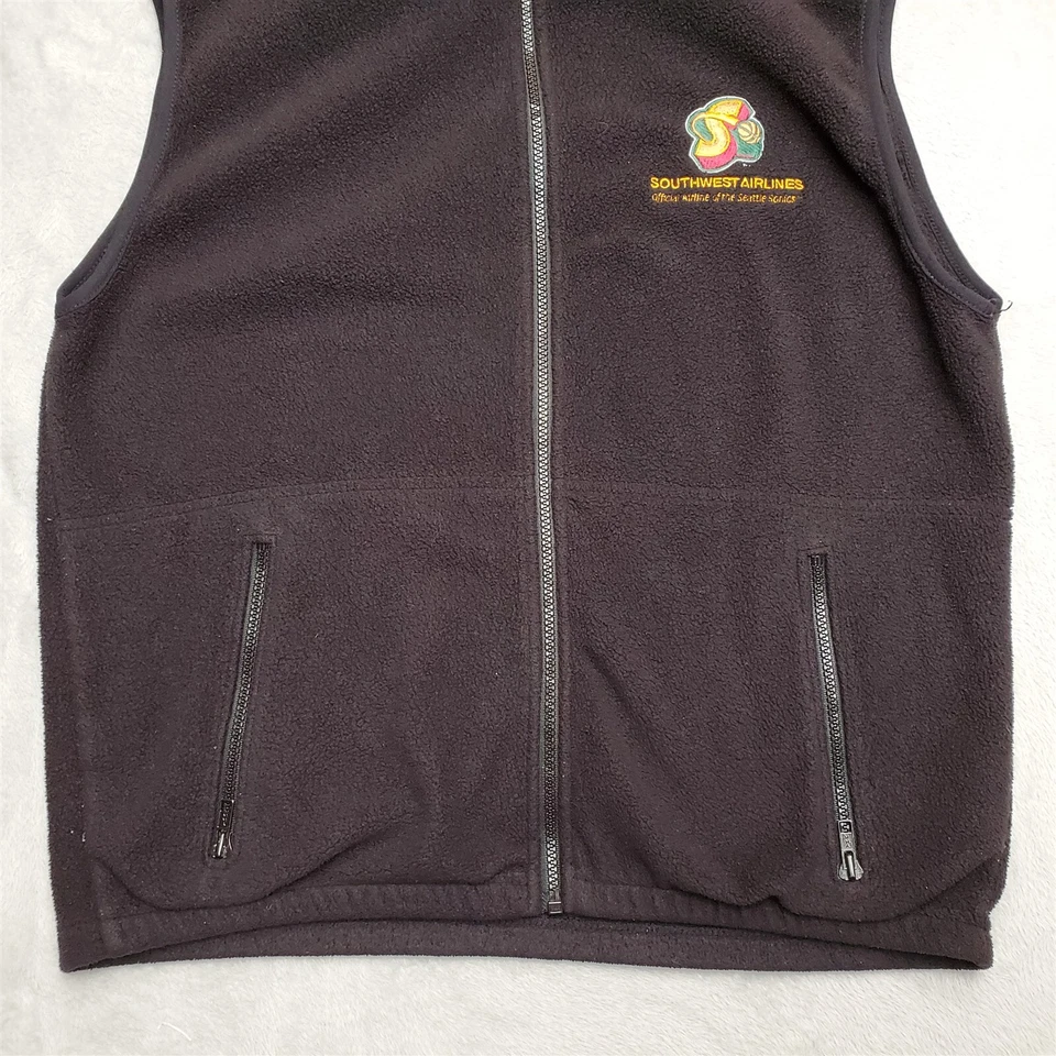 复古 Seattle Sonics 背心男式中号黑色羊毛涤纶全拉链西南 — 第 3/4 张图片