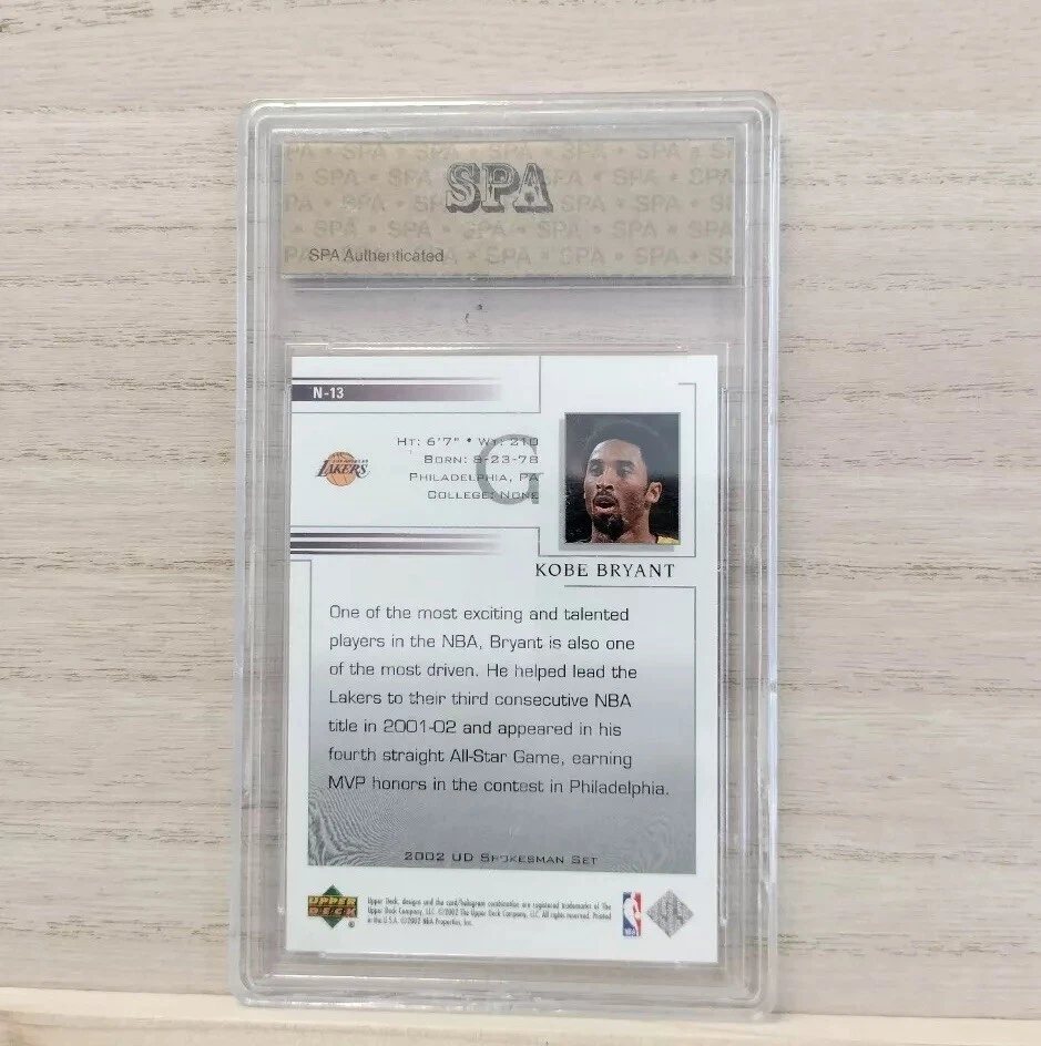 2002 Kobe Bryant Upper Deck Card # N-13 SPA Gem 10 - Image 4 of 4