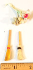 2 VINTAGE DOLLHOUSE COTTAGE BROOMS, 1 BUNCH OF FLOWERS — photo 1