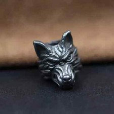 Black EDC Wolves Head Brass Paracord Knife Beads Lanyard DIY Tool Pendant charms