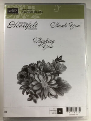Stampin' Up! HEARTFELT BLOOMS Rubber/Cling Stamp Set - Brand New