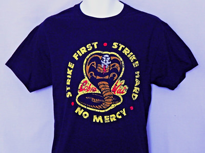 Mens T-Shirt Cobra Kai Size Small Karate Kid Movie Black NEW No Mercy Vintage