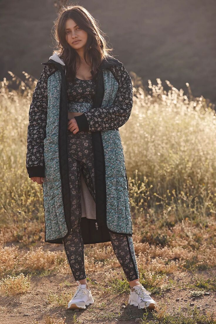 NWT $598 FREE PEOPLE TOLEDO LONGLINE PRINTED PUFFER COAT