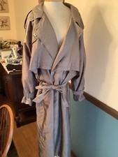 Vtg La Vogue Full Length Trench Coat In Iridescent Brown 12 Water Repellent Flaw