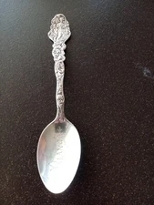 VINTAGE STERLING ALASKA  SOUVENIR  SHOVEL w WALRUS VINE & ROPE TWIST HNDL SCENIC