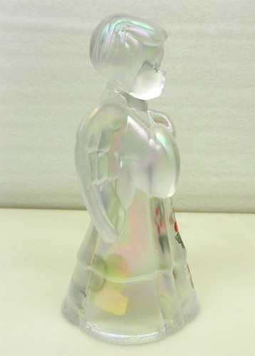 Fenton Iridescent Clear Glass Praying Angel Painted Holly Everson Orig. Tags DC - Picture 7 of 9