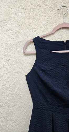 The Limited Women Dress 4 Blue Poly Blend Sleeveless A Line Pleated Knee Length - Picture 2 of 18