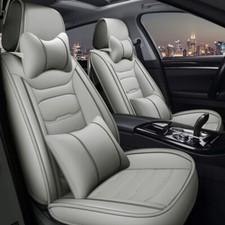 Luxury Leather Car 5 Seat Covers Front Rear Full Set Cushion Protector Universal Luxury Leather Car 5 Seat Covers Front Rear Full Set Cushion Protector Universal