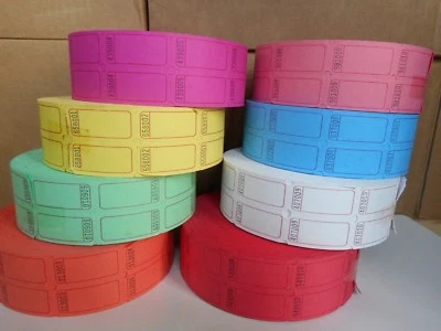 INDIANA TICKET COMPANY Blank Raffle Tickets 1000 or 2000 Double Stub 50/50 Carnival Festival