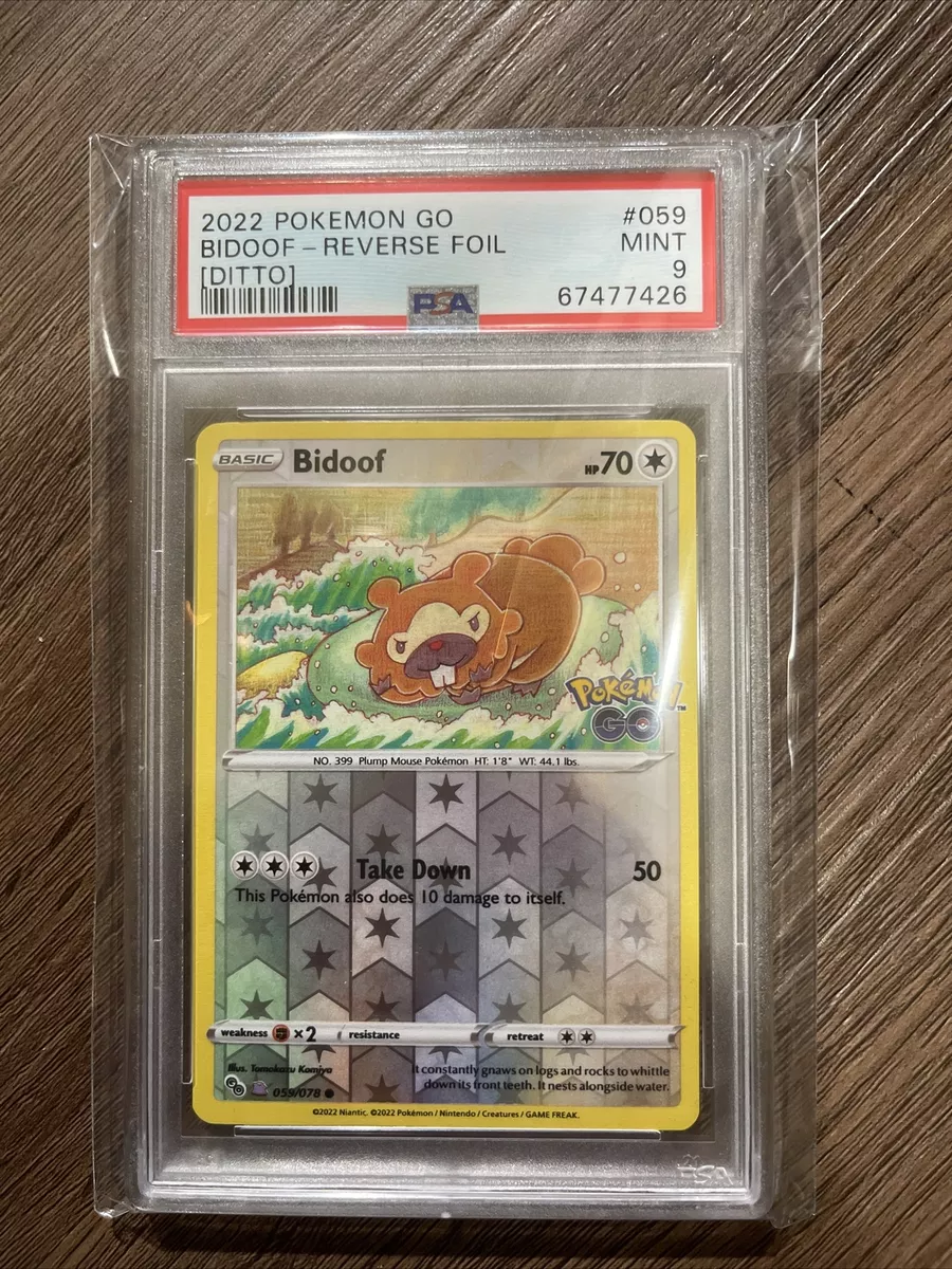 Pokemon Go English Ditto Unpeeled Bidoof Card 059/078