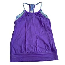 Ivivva tank top Double Dutch purple built in sports bra size 10 racerback