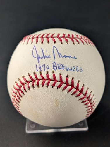 Jackie Moore Detroit Tigers Milwaukee Brewers Signed Baseball JSA COA Auto