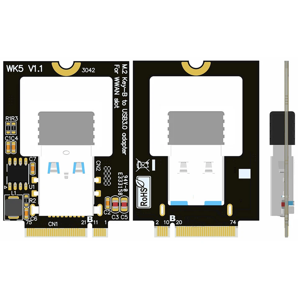 Laptop M.2 B Key to Wireless WiFi Network Card USB 3.0 SSD NGFF 3042 Converter - Image 4 of 4