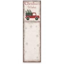 Christmas Wishes Red Truck Magnetic Back Notepad 60 pages Holiday Shopping List